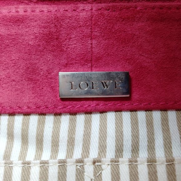 LOEWE Shoulder Bag Red Suede Leather - Picture 7 of 9